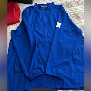 Gently used Adidas Men s Power Red/White Game Mode Long Sleeve Quarter Zip